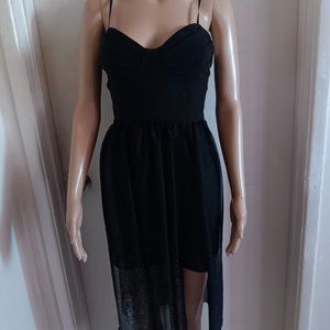 EMERALD  SUNDAE   BLACK HI-LO   STRAPLESS MIDI DRESS SIZE  US  S